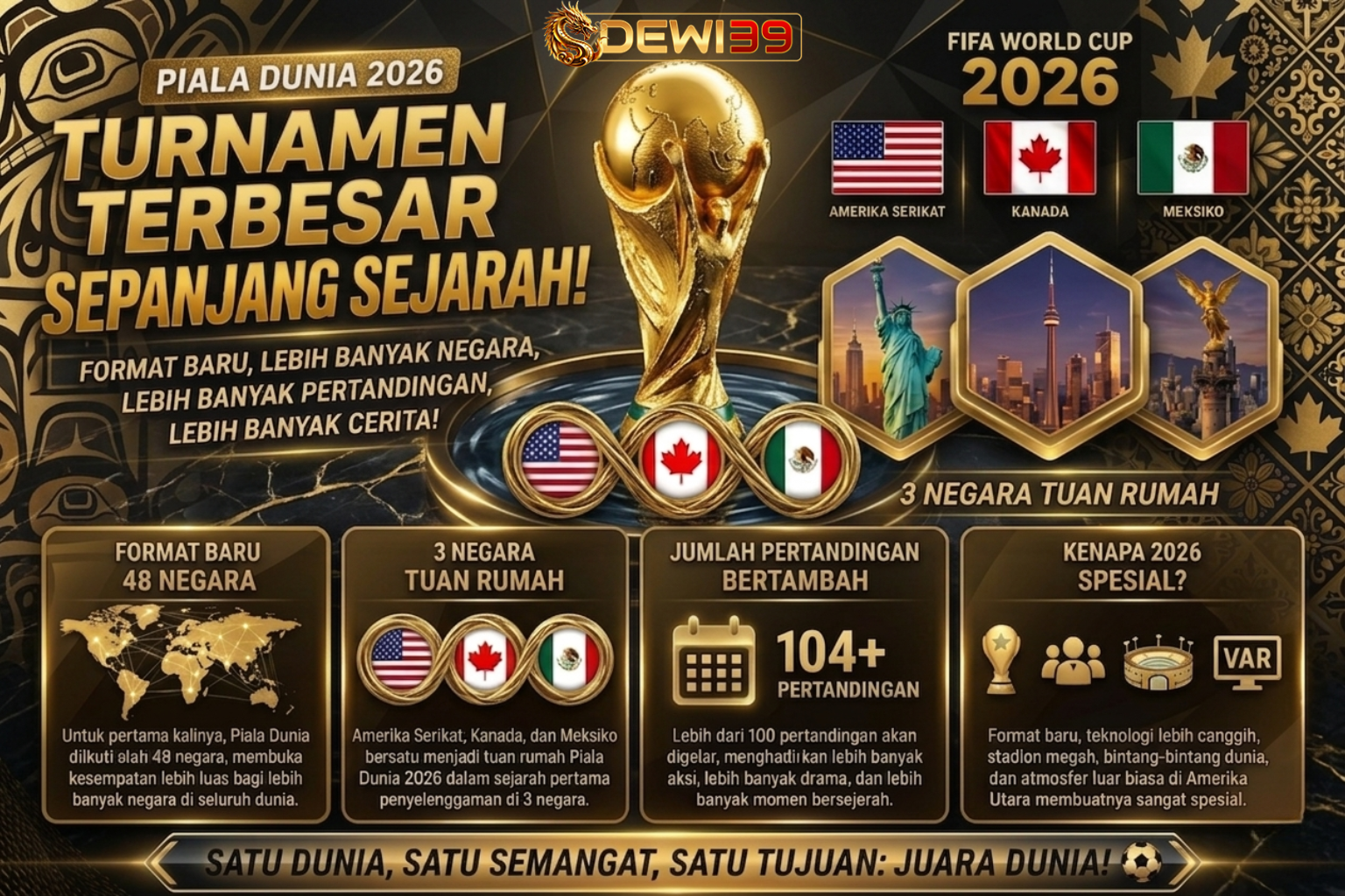 Piala Dunia 2026 Dipastikan Jadi Event Sepak Bola Terbesar yang Pernah Digelar FIFA